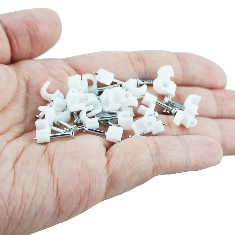 4mm Round Cable Clips,100pcs white cable clips,Assortment Cable Holder Management