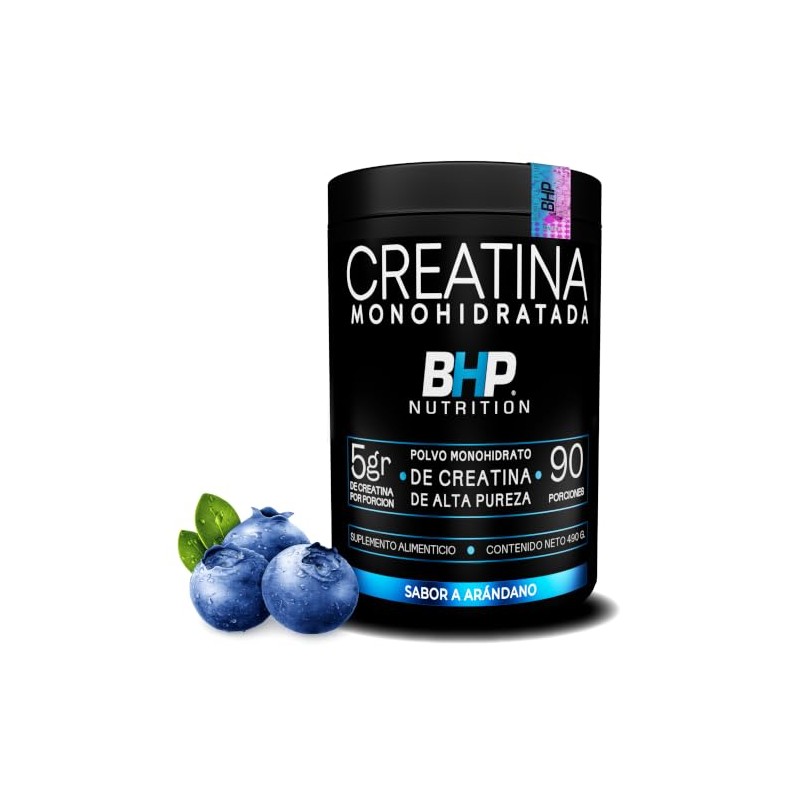 BHP NUTRITION- CREATINA MONOHIDRATADA ALTA PUREZA SABOR ARANDANO 490 GRS