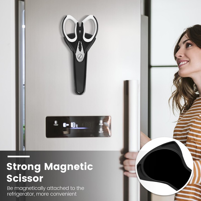 1 Pack Sharp Kitchen Scissor Set with Magnetic Holder, Heavy