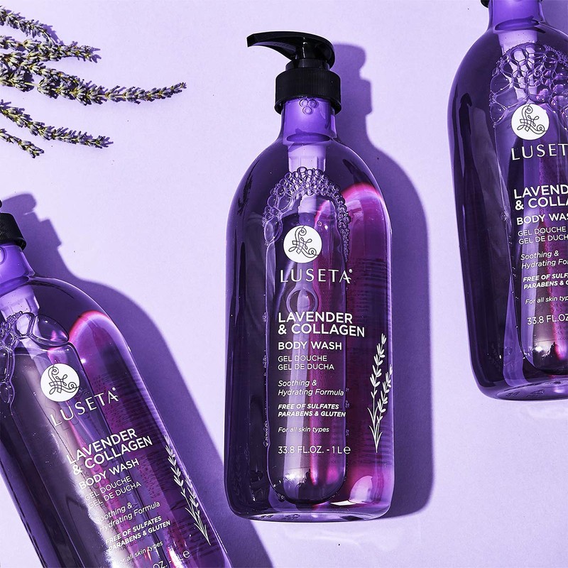 Luseta Lavender and Collagen Body Wash 33.8oz, Lightly Scented Daily