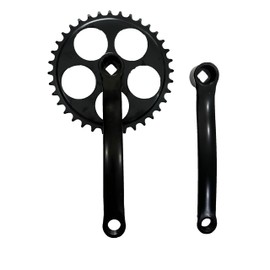 JZsports Single Speed Crankset 36T 170mm Crankarms for Mountain Road Bike Fixed Gear Bicycle Square Taper, Black Color (36T-Cycle Model)