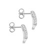 Tuscany Silver Pave Set Cubic Zirconia Elliptic Stud Earrings