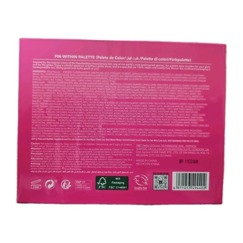 Sheglam FIN WITHIN Eyeshadow Palette Bold Rainbow Brand New In