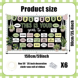 This is Your Year Bulletin Board Set - Plant Motivational Classroom Decor, Inspirational Welcome Back to School Cutouts for School, Office, Chalkboard, Wall & Door Decor Supplies