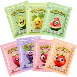 Fruit Face Mask Set, Skin Care, Masks Beauty Cloth Masks, Daily Care, Nourishing Moisturising Mask, Soothing, Hydrating, Brightening for All Skin Types, Teenage Girls and Women, 7 Pieces
