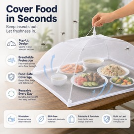 Foldable Mesh Food Cover for Indoor & Outdoor Dining – 40x60cm Pop-Up Screen for Picnics, BBQs & Kitchen Use