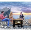Fire Beauty 26" Steel Fire Pit with Grill & Diamond