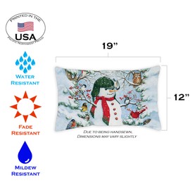 Toland Home Garden 771267 Woodland Snowman 12 x 19 Inch Outdoor, Pillow Case (2-Pack)