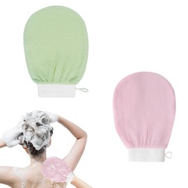 2 Stück Exfoliating Gloves,Peeling Handschuhe,Peelinghandschuh Körper Gesicht Peeling,exfoliate gloves Hamam Handschuh für Body Scrub Eingewachsene HaareKörper Abgestorbene