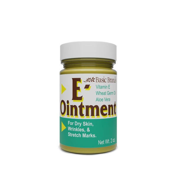 Basic Brands - Vitamin E Ointment - 2 oz - Moisture Enhancing - Can Help Reduce Appearance of Scars, Stretch Marks, Fine Lines & Wrinkles - 3-Pack