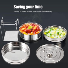 Stainless Steel Stackable Steamer Insert Pans Pressure Pot Accessories with Sling for Instant Pot Baking Lasagna Pan Food Steamer Pot in Pot Steamer