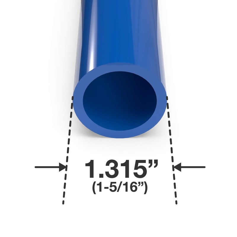 FORMUFIT Furniture Grade PVC Pipe, 40", 1" Size, Blue (3-Pack)