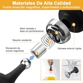 Topes de Puerta Magnético 2Pzs, Protector de Pared Puerta Tope con Cinta Doble Cara 3M y Tornillos, Door Stopper Acero Inoxidable, Captura Detenedor Imanes para Puertas Oficina Baño Dormitorio Cocina