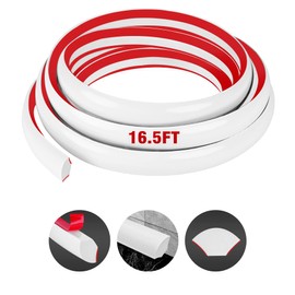 Flexible Quarter Round Molding Self Adhesive (White, 16.5 Ft) Peel and Stick Flexible Corner Molding Trim Caulk Strip for Ceiling, Molding, Wall Corner, Tile Edge, Countertop Cabinet Edge
