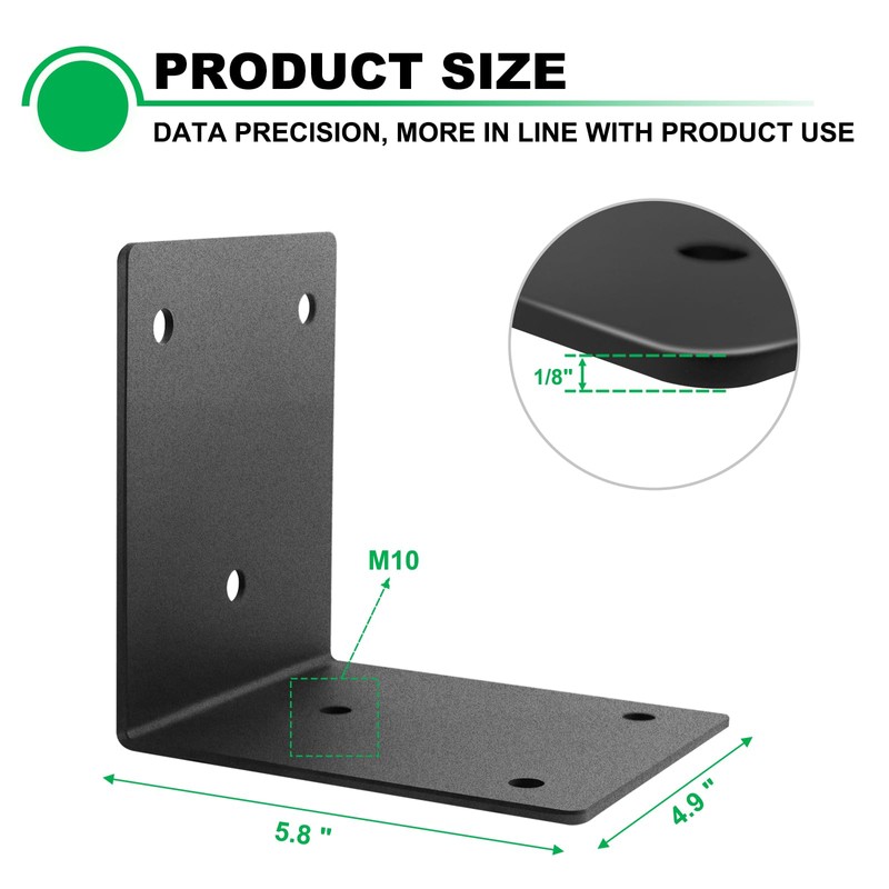 Andorm 4 Pack Heavy Duty Corner Angle Brackets for Outdoor