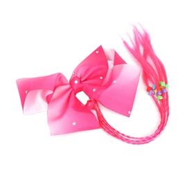 Mikinona Rainbow Hair Ring Kids Fake Braid Headdress Bowknot Hair Band Fashion Headwear for Girls