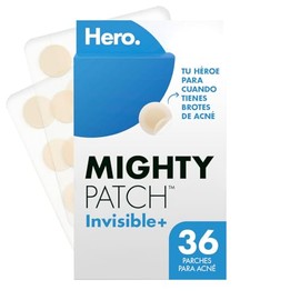 Hero Parches para Acné Mighty Patch Invisible+, Caja con 36 piezas. Delgados para Uso de Día. Absorben Gentilmente las Impurezas en 6 a 8 Horas. No Co