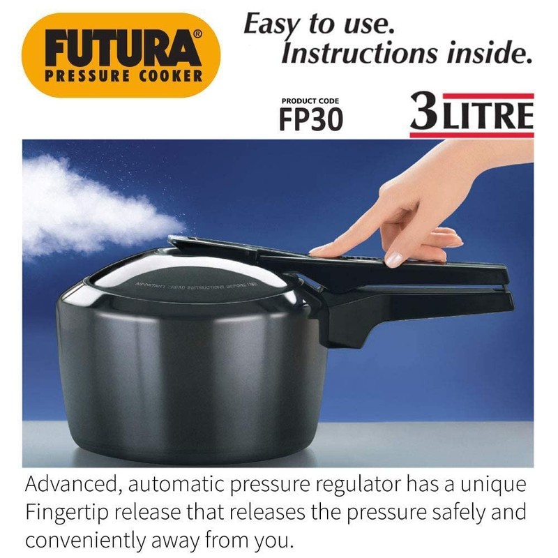 Hawkins Futura 3 Litre Pressure Cooker, Hard Anodised Inner Lid