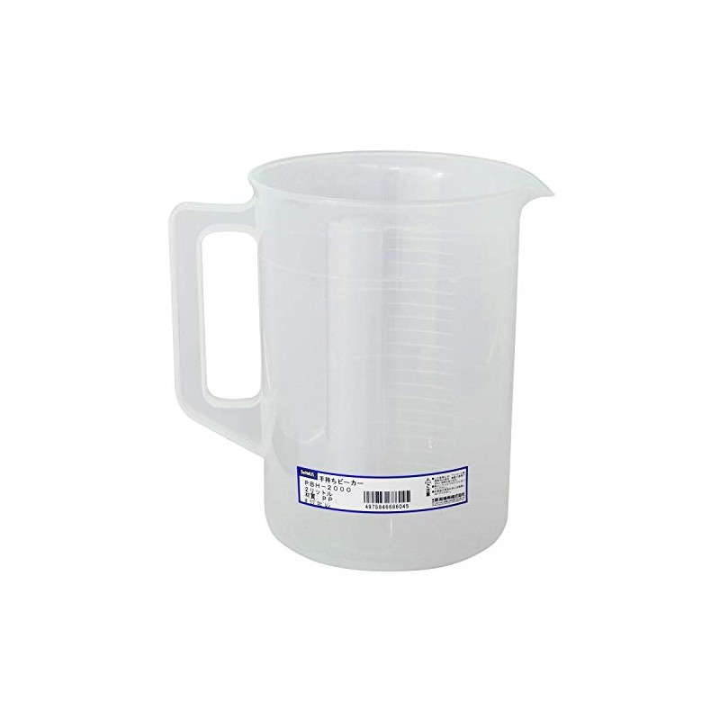 Niigata Seiki BeHAUS PBH-2000 Hand Held Beaker, Polypropylene, 0.6 gal