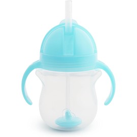 Munchkin Any Angle Click Lock Weighted Straw Trainer Cup, 7 Oz, 1 Pack, Blue