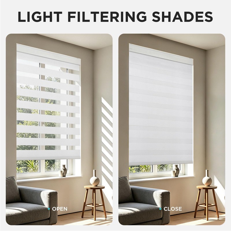 Joydeco Cordless Zebra Blinds for Windows, Dual Layer Light Control