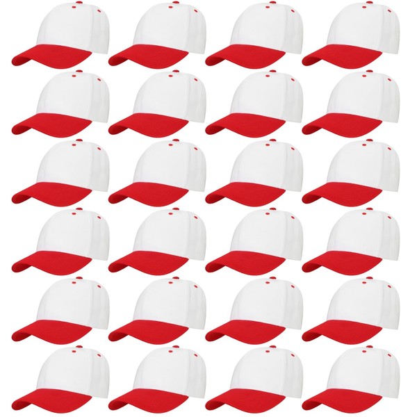 Falari 24 Pack Unisex Baseball Cap Bulk Wholesale Plain Blank