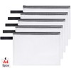 OFFCUP Document Bag A4, Pack of 5 Waterproof Zip Pockets,