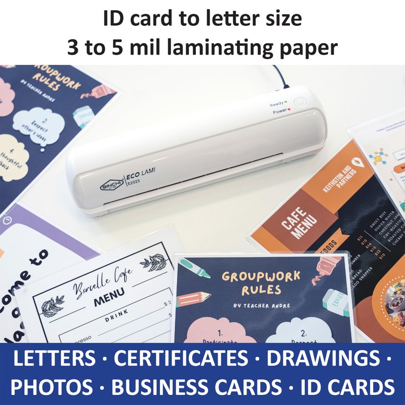 SINCHI 9-Inch Thermal Laminator, 3–5 Mil, 3-Min Warm-Up, Compact Lamination
