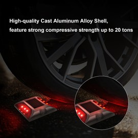 Aolyty Solar Driveway Dock Lights, IP68 Waterproof Solar Deck Lights Outdoor Warning Step Lights Reflective Road Marker for Sidewalk Stair Garden Pathway Walkway (4 Pack, Blue)