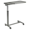 Drive Medical Multi-Purpose Tilt-top Split Overbed Table with Tray, Walnut