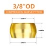 GASHER 100PCS Brass Compression Fitting, Brass Compression Sleeve Ferrules 3/8"