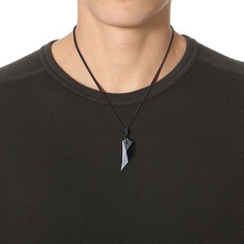 Koai Obsidian Wolf Fangs, Business Luck, Amulet Pendant/Necklace, Adjustable Length, Men's, Women's, Obsidian, obsidian