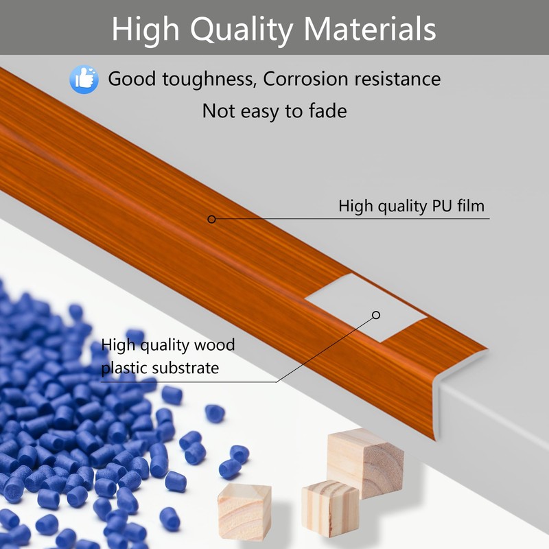 6 Pcs 49" Wall Corner Protector Trim, Walnut Wood Grain