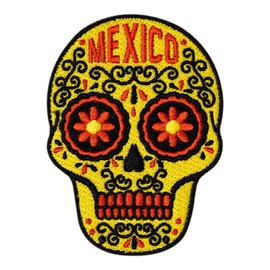 Vagabond Heart Mexico Travel Patch - Mexican Sugar Skull Souvenir - Cancun Gift - Day of The Dead Badge