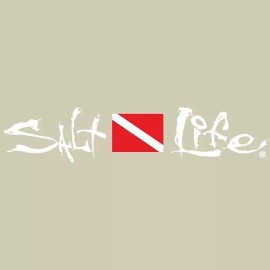 Salt Life Decal - 12" Medium Surface Mount Sticker - Dive Flag - SAD971