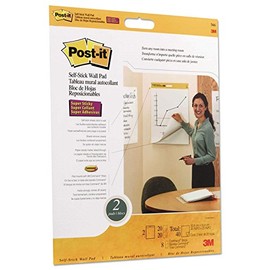 Post-it Easel Pads Self-Stick Wall Easel Unruled Pad, 20 x 23, White, 20 Sheets, 4 Pads/Carton