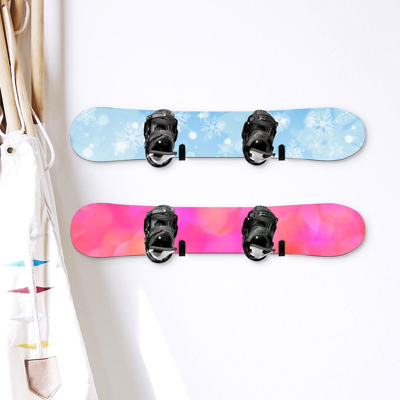 lasuroa 4pcs Horizontal Snowboard Display Racks, Wall Mount Clips Space