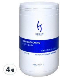 Kogen Power Highlight Hair Breach Powder Bleacher, 500g, 4 pieces / 코겐 파워 하이라이트 헤어 브리치 파우더 탈색약, 500g, 4개