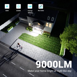 Abovizo 85W 9000LM LED Motion Sensor Outdoor Lights, 6500K Security Lights with Night Light, Dusk to Dawn, IP65 Waterproof, 4 Head Flood Light Motion Detected for Outside, Garage, Yard, Porch