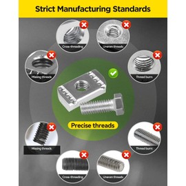 GZBEVITAR Strut Channel Nut and Bolt - 3/8" x 15/16" for 1-5/8" Strut Channel. Strut Nut 3/8"-16 with Thickened Galvanized Plating (16 Pack)