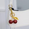 Cherry Keychain Accessory Purse Charm Glitter Resin and Metal Accessories