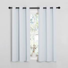 NICETOWN Room Darkening Curtain Panels for Bedroom -Easy Care Solid Thermal Insulated Grommet Room Darkening Draperies/Drapes (Greyish White, 2 Panels, 34 by 54)