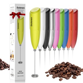 Hand Mixer Milk Frother for Coffee - Dutewo Frother Handheld Foam Maker for Lattes, Electric whisk Drink Mixer Mini Foamer for Cappuccino, Frappe, Matcha, Hot Chocolate, Yellow 394C