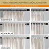 MYSKY HOME Short Linen Look Curtain Living Room Curtains with