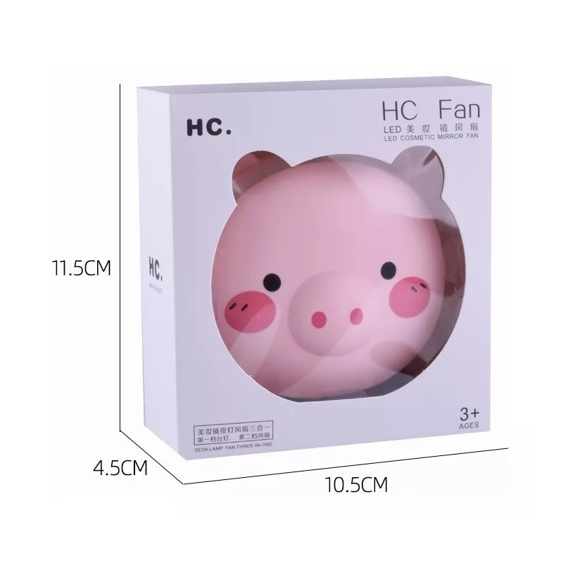 Okady Espejo De Maquillaje Luz Led Ventilador Recargable Portátil