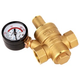 Brass Adjustable Water Pressure Regulator,Pressure Controller,Pressure Reducer,with Pressure Gauge,for Tap Water Equipment, Dn15 20Mm 1.6Mpa / 232PSI