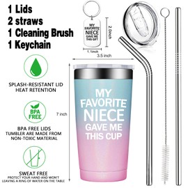 BIRGILT Best Aunt Gifts from Niece - My Favorite Niece Gave Me This Cup - Birthday, Mothers Day, Christmas Gifts for Aunt, Auntie - 20oz Tumbler