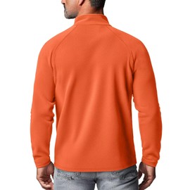 Zengjo Mens Quarter Zip Fleece Pullover Lightweight(Orange,M)