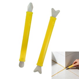 ChenShuo Sealant Finishing Tool Set,Stainless Steelhead Grout Residue Scraper,Caulk Finishing Tool for Corner Flat Surfaces, Durable Grout Smoother with ABS Handle, Seam Repair Kit