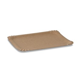 BIOZOYG 50 paper plates, square, brown, 16 x 23 cm, sustainable, robust and recyclable, disposable plates for birthdays, barbecues and parties, sustainable forestry, disposable plates